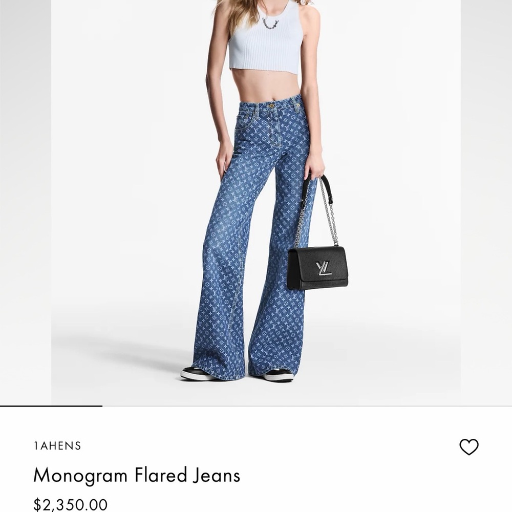 Louis Vuitton Blue Monogram Flare Jeans